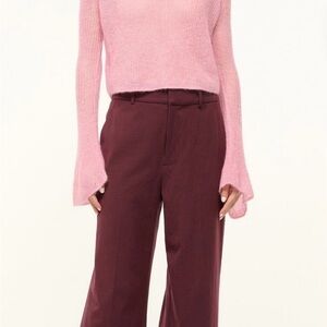 STAUD Parker Small Pink Mohair Sweater